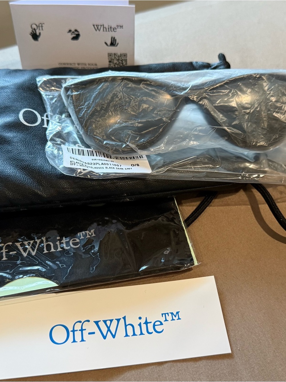 Off-White Black Cat-Eye Sunglasses with Branded Pouch